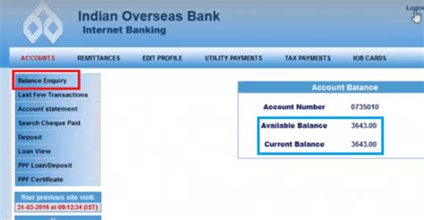 bank balance check online